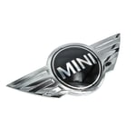 Krom/svart Mini Cooper-märke Front Grill Bonnet Badge Emblem Bonnet Rear Boot Lid Trunk Emblem Sticker Cooper Works