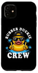 Coque pour iPhone 11 Canard en caoutchouc jaune rétro cool dans 70s 80s Funny Duck Cruise