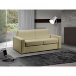 Canapé lit 2-3 places MASTER convertible EXPRESS 120 cm Cuir Beige MATELAS 18 CM INCLUS