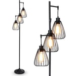 Goplus - Lampadaire sur Pied Vintage, 3 Têtes en Forme de Larme, Lampe Salon Design avec Hauteur 168CM, Lampadaire d'Arbre Rustique pour Salon,