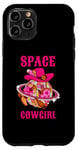 Coque pour iPhone 11 Pro Disco Ball Space Cowgirl Western Retro Rose Vache Dancing