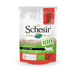 Schesir Cat Bio - Boeuf monoprotéiné - Nourriture Humide pour Chat - 16 sachets x 85 g