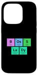 Coque pour iPhone 14 Pro Patron Lady Tableau périodique Cadeau scientifique STEM Laboratoire Femme