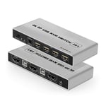 NÖRDIC KVM Switch 2 PC til 1XDP 1.2 4K60Hz og 3xUSB-port for Xbox, PS5, bærbar PC