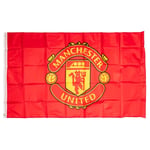 Manchester United Flagg Core Logo - Rød - Taylors Merchandise, størrelse One Size