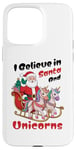 iPhone 15 Pro Max I Believe in Santa and Unicorns Christmas Tee Case