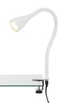 Briloner Leuchten 2762-016P Spot, Lampe de Bureau Pince LED, liseuse, Flexible, Métal, GU10, 3 W, Blanc