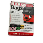 10 x Genuine Henry Hoover NVM-1CH HepaFlo Vacuum Cleaner Dust Bags 907075