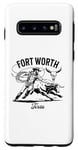 Coque pour Galaxy S10 Rodéo de Fort Worth, Texas, Bull Rider, Steer Wrangler Cowboy
