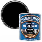 Hammerite - Smooth Direct To Rust Metal Paint Black 5L