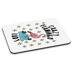 Crazy Flamingo Lady Stars PC Computer Mouse Mat Pad - Funny Animal Pink