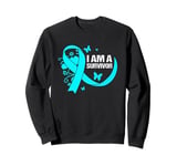 Teal Ribbon Butterfly I Am A Survivor Scleroderma Warrior Sweatshirt