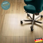 BuySMILE® CLEARMAT+ Floor Protection Mat Polycarbonate like Macrolon Office Chair Underlay Transparent without Knobs, Non-Slip Desk Chair Mat for Hard Floors Made in Germany 114 x 135 cm transparent