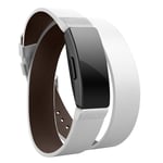 Fitbit Inspire / Inspire HR äkta läder klockband - Vit / Silver Spänne