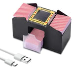 ZONJIE Mélangeur Automatique de Cartes 4 Jeux de Cartes de Casino électronique, mélange de Cartes de Poker de Casino, Fonctionne avec des Piles USB/C, trieur de Cartes aléatoire, Accessoires d'outils