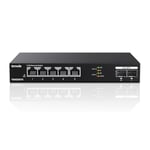 Tenda Switch 2,5 Gigabit, commutateur Ethernet 5 Ports 2,5G, 2 Ports SFP+ 10 Gbit/s, commutateur LAN Ethernet 2,5 Gigabit Non géré, Plug and Play, boîtier métallique, Noir (TEM2007X)