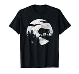 Bison Silhouette Night Sky - Bison Hunter American Bison T-Shirt