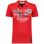 Geographical Norway Kerry Lady - Polo Coton Femme Col - Coupe Reguliere Manche Courte - T-Shirt Fit Respirant Classique Femme (Rouge M Taille 2)