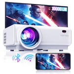 Vidéoprojecteur WiFi Bluetooth, TOPTRO 10000 Lumens Mini Projecteur Full HD Supporte1080P Rétroprojecteur Home Cinéma avec Fonction de ZoomX/Y, Compatible avec iOS/PS5/Android/TV Stick/HDMI AV USB