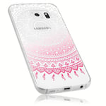 mumbi Coque de protection pour Samsung Galaxy S6 Edge TPU gel silicone blanc Motif Mandala Griffonnage