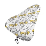 lucky-bonbon Bear Yellow Fish Cartoon theme Waterproof Keep Dry Bike Seat Cover The Perfect Bicycle Seat Cover Waterproof Sunscreen And Dustproof For All Bicycle Exercise.