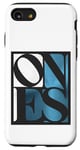 Coque pour iPhone SE (2020) / 7 / 8 Bleu One Of Them Ones Couleur bleue Graphique blanc