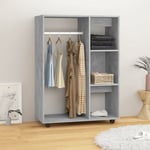 Garde-Robe,Penderie,Armoire à vêtements, Armoire Penderie Chambre, Penderie à Roues,Armoire Portable, Armoires pour Chambre d'adulte-Gris béton