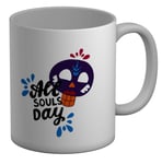 All Souls Day Skull Day Of The Dead White 11oz Mug Cup Gift