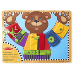 Melissa & Doug Basic Skills Boar -Practice Fine Motor Skills Puzzle Board- 13784