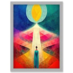 Into The Light Abstract Spiritual Painting Artwork Framed Wall Art Print A4