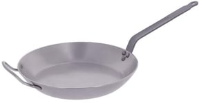 De Buyer - Poêle à frire "Coupe Lyonnaise" en acier CARBONE PLUS avec anse - Diamètre 36 cm -, Gris