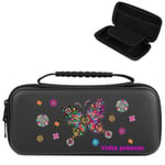 Etui pochette Switch LITE noir personnalisee prenom papillon