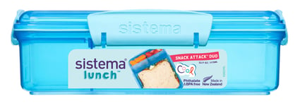 Sistema - Snack Attack Duo 975Ml - Ocean Blue