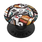 Video Game Controller Gamer Boys Vintage PopSockets Adhesive PopGrip