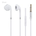 Wired Headset Mobile Phone Headphone In-ear Earbud Silver