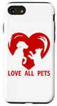 Coque pour iPhone SE (2020) / 7 / 8 T-shirt Love All Pets Animals Are Friends Too pour homme et femme