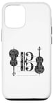 Coque pour iPhone 12/12 Pro Violoncello Clef de Ténor (Noir Ancien) Cello