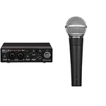 Steinberg UR22C MKII Audio interface Black & Shure SM58-LCE Cardioid Dynamic Vocal Microphone with Pneumatic Shock Mount, Spherical Mesh Grille with Built-in Pop Filter, A25D Mic Clip