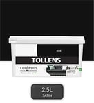 TOLLENS - Peinture Couleurs - Murs et Boiseries - Toutes pièces - Ultra résistante - Satin - Noir - 2,5L = 30m2