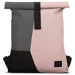 Sac à Dos Roll Top Rose-Gris – Sac de Sport JOHNNY URBAN Oskar Femmes & Hommes Conçu de Bouteilles en Plastique Recyclé - Sac de Voyage Rolltop Multicolore - Sac de Gym Moderne Résistant à l'eau