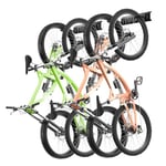 VEVOR Support de rangement pour vélo, 914,4 mm, 4 porte-vélos et 2 crochets pour casques, organisateur de maison et de garage, charge 90,7 kg, support mural réglable pour différentes tailles de vélo