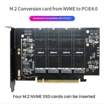 Tlily - Carte Adaptateur M.2 nvme Vers PCIe 4.0 X16, Prend en Charge 4 NVMe 2280, Bifurcation