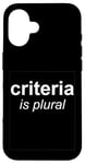 iPhone 16 "Criteria Is Plural" Bold and Italic Grammar Humor Case