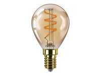 Philips Vintage - Led-Glödlampa Med Filament - Form: P45 - E14 - 3 W (Motsvarande 25 W) - Klass G - Flamljus - 2200 K - Bärnsten