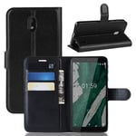 Nokia 1 Plus      Pu Wallet Case    [Black]