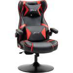 Fauteuil gaming fauteuil de bureau gamer fonction audio pivotant réglable accoudoirs relevables rouge noir