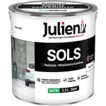 Julien - Peinture Sols Extrême Intérieur et Extérieur - Chapes béton, ciment lissé, briques, asphalte, planchers et parquets - Blanc 2,5 l