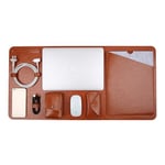 Etui en PU avec pochette pour souris et sac d'alimentation, tapis de table et enrouleur de bobines marron pour votre MacBook Air/Pro 13.3-inch