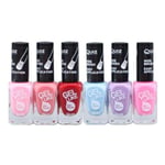 6st nagellack, nail polish - Set  - multifärg