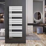 Meykoers - Sèche-serviette eau chaude 1176x500mm Radiateur Blanc plates Asymétrique sèche-serviettes - Design latérale, 573 Watts